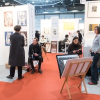 Messestände im Markplatz Druckgrafik auf der Leipziger Buchmesse 2017