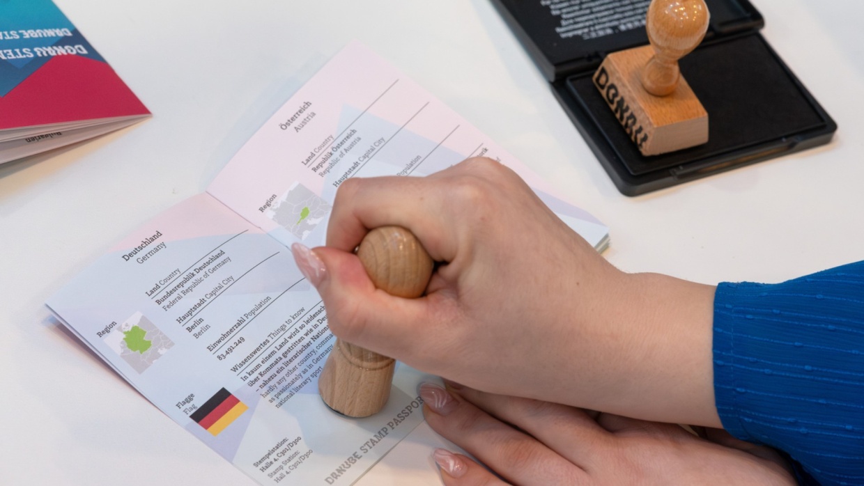 Donau Stempelpass des Fokusthemas Donau auf der Leipziger Buchmesse 2026