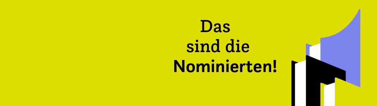 Preis der Leipziger Buchmesse Logo vor gelbem Hintergrund