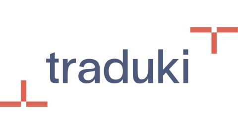 The Traduki logo “traduki” in blue lettering on a white background.
