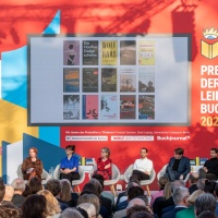 At the lectern: Astrid Böhmisch, Director of Leipzig Book Fair