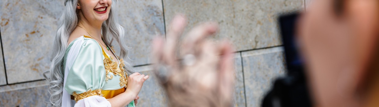 Cosplayer being photographed at Manga-Comic-Con 2024